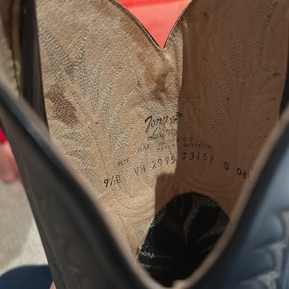 Men's Tony Lama Handmade Leather Vaquero Cowboy Boots - Picture 5 of 13